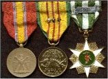 National Defense Service Medal Ribbon, Vietnam Service Medal Ribbon-7 stars, Vietnam Campaign Medal with Date Ribbon — RVN Medals and Citations awarded by Republic of Viet Nam